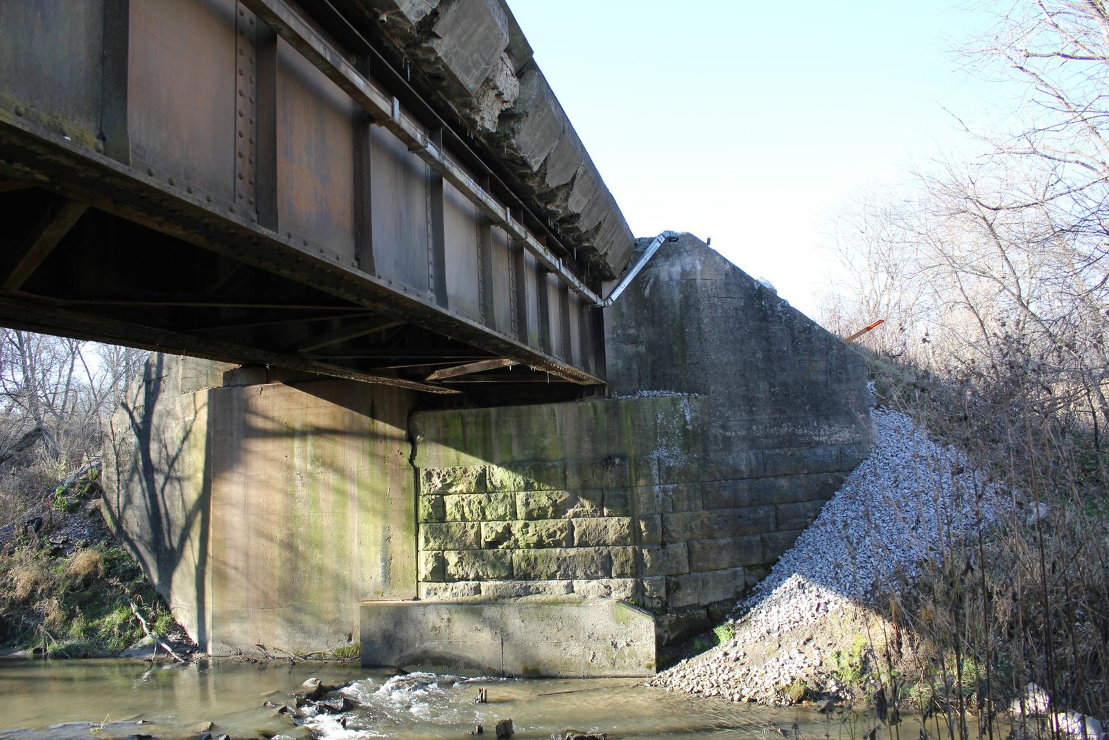 Looking west along north track